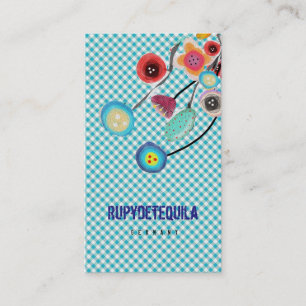 Tarjeta de visita Blue Gingham