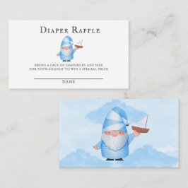 Tarjeta De Visita Blue Gnome Nubes de vela Diaper Baby Raffle