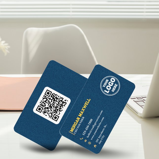 Tarjeta De Visita Blue Gold Diamonds CEO & Founder de lujo (Blue Gold Diamonds Luxury CEO & Founder Business Card)