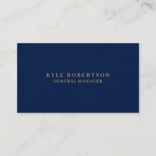 Tarjeta De Visita Blue Gold Profesional Trendy Name Premium Thick