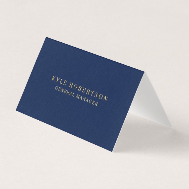Tarjeta De Visita Blue Gold Professional nombre propio de trendy (Anverso)