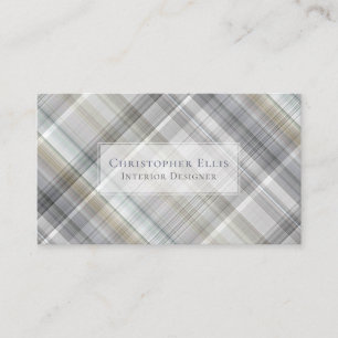 Tarjeta De Visita Blue/Gray/Tan Plaid