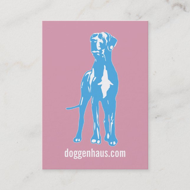 Tarjeta De Visita Blue Great Dane (Anverso)