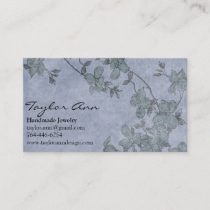 Tarjeta de visita Blue & Green Flower