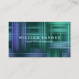 Tarjeta de visita Blue Green Modern Plaid