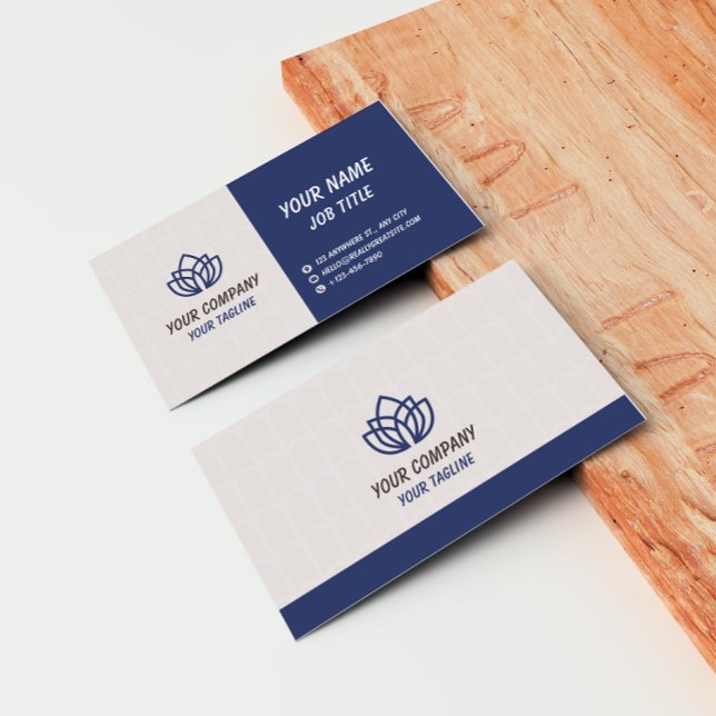 Tarjeta De Visita Blue Grey Minimalist Modern Company Logo (Subido por el creador)