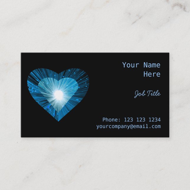 Tarjeta De Visita Blue Heart 'heart' business card side black (Anverso)