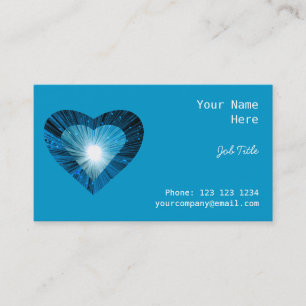 Tarjeta De Visita Blue Heart "heart" business card side blue