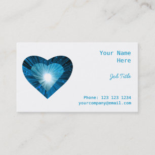 Tarjeta De Visita Blue Heart "heart" business card side white