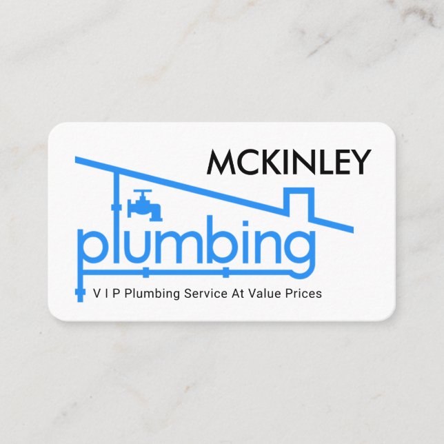 Tarjeta De Visita Blue Home Plumbing Pipe System Plumber Repair (Anverso)