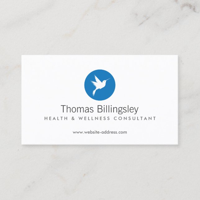 Tarjeta De Visita Blue Hummingbird Health Care, Naturopath (Anverso)