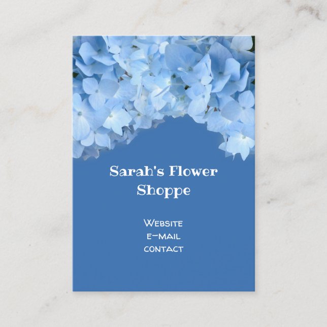Tarjeta De Visita Blue Hydrangea Feminine Business Cards (Anverso)