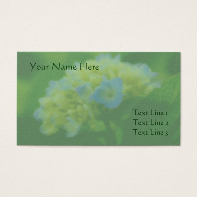 Tarjeta de visita Blue Hydrangea Flower (Frente)