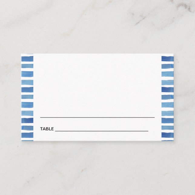 TARJETA DE VISITA BLUE INDIGO CHEVRON BAR BAT MITZVAH PLACE CARTAS (Anverso)