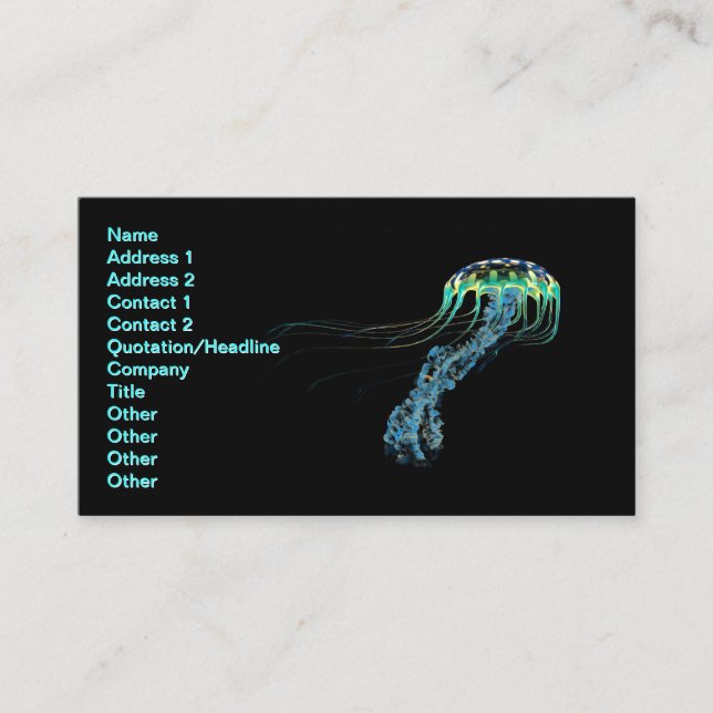 Tarjeta De Visita Blue Jellyfish (Anverso)