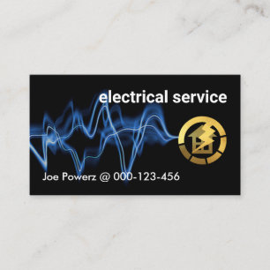 Tarjeta De Visita Blue Lightning Powers Gold Home
