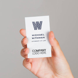 TARJETA DE VISITA BLUE LINE MONOGRAM CORPORATE LOGO QR CODE