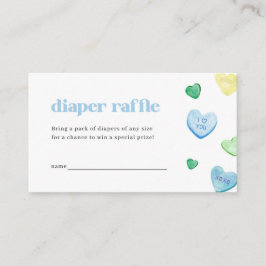 Tarjeta De Visita Blue Little Squerido Baby Shower Diaper Raffle