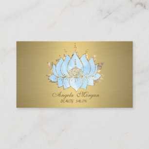 Tarjeta De Visita Blue Lotus Gold simple