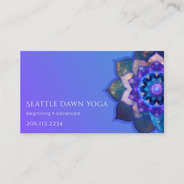 Tarjeta De Visita Blue Lotus Mandala (Anverso)