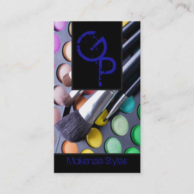 Tarjeta de visita Blue Make Up Artiette Palette (Anverso)