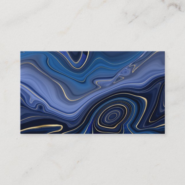 Tarjeta De Visita Blue Malachite Golden Accents Moda de lujo Gemston (Anverso)