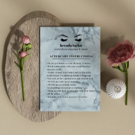 Tarjeta De Visita Blue Marble Eyelash Browbar Aftercare Instructions