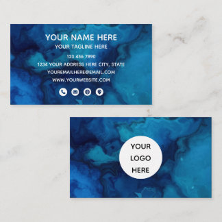Tarjeta De Visita Blue Marble Modern Business Card