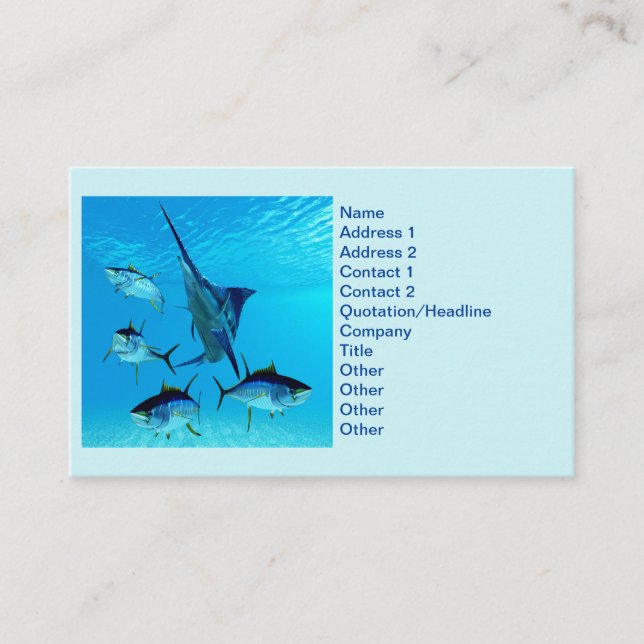 Tarjeta De Visita Blue Marlin and Yellowfin Tuna (Anverso)
