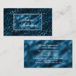 Tarjeta De Visita Blue Metallic Elegant Modern Business Card