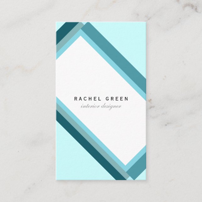 Tarjeta De Visita Blue minimal modern geometric retro (Anverso)