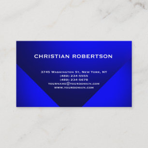 Tarjeta De Visita Blue Modern Simple Plain Business Card