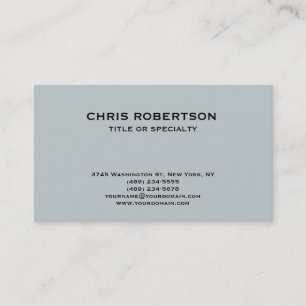 Tarjeta De Visita Blue Modern Simple Plain Business Card