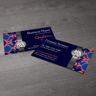 Tarjeta De Visita Blue + Orange w/ Logo Business Cards