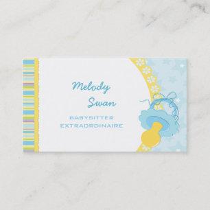 Tarjeta de visita Blue Pacifier de Baby Sitter