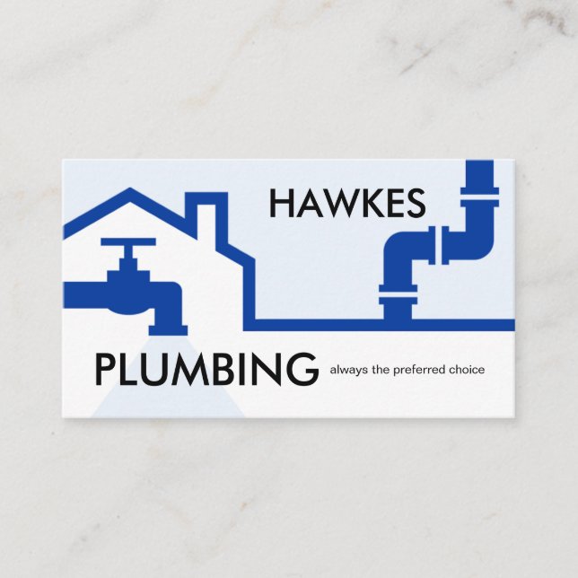 Tarjeta De Visita Blue Pipes Building Frame Leaking Faucet (Anverso)