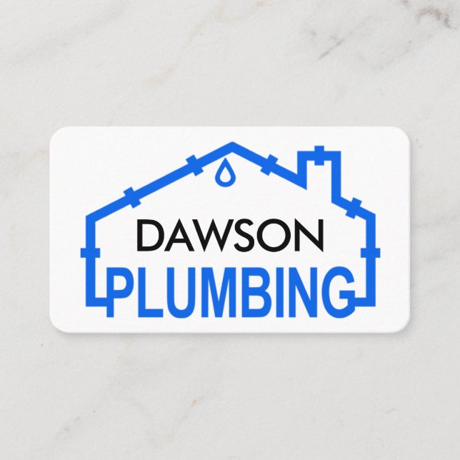 Tarjeta De Visita Blue PLUMBING Home Pipe Frame (Anverso)