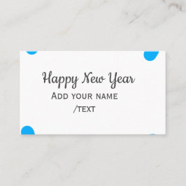 Tarjeta De Visita Blue polkadots happy new year add name messasimple