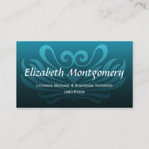 Tarjeta de visita Blue Professional Massage Therap