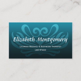 Tarjeta de visita Blue Professional Massage Therap