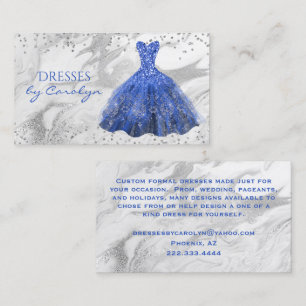 Tarjeta de visita Blue Purpurinoso Seamstress