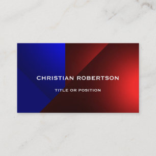 Tarjeta De Visita Blue Red Modern Simple Plain Business Card