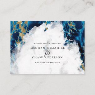 Tarjeta De Visita Blue Sapphire Marble Watercolor Barefoot Bride™
