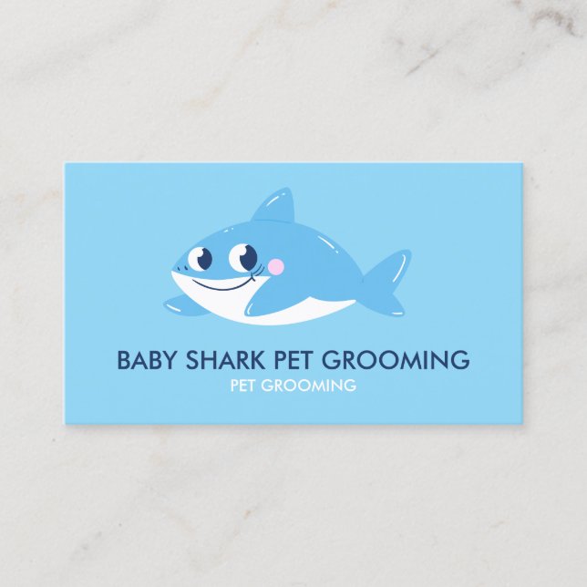 Tarjeta De Visita Blue Shark Fish | Baby Sitter Care (Anverso)