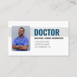 Tarjeta De Visita Blue Simple Modern Professional Medical Doctor 