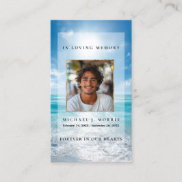 Tarjeta De Visita Blue Sky Funeral Prayer Card 