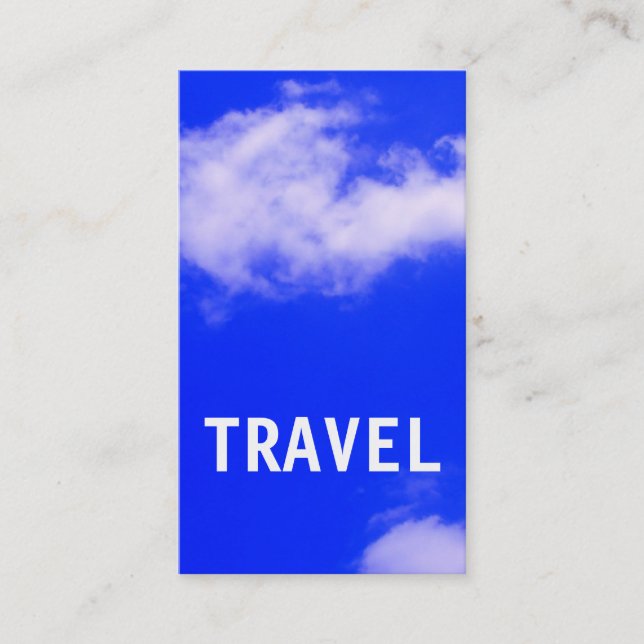 Tarjeta De Visita Blue Sky Travel Minimalista moderno (Anverso)