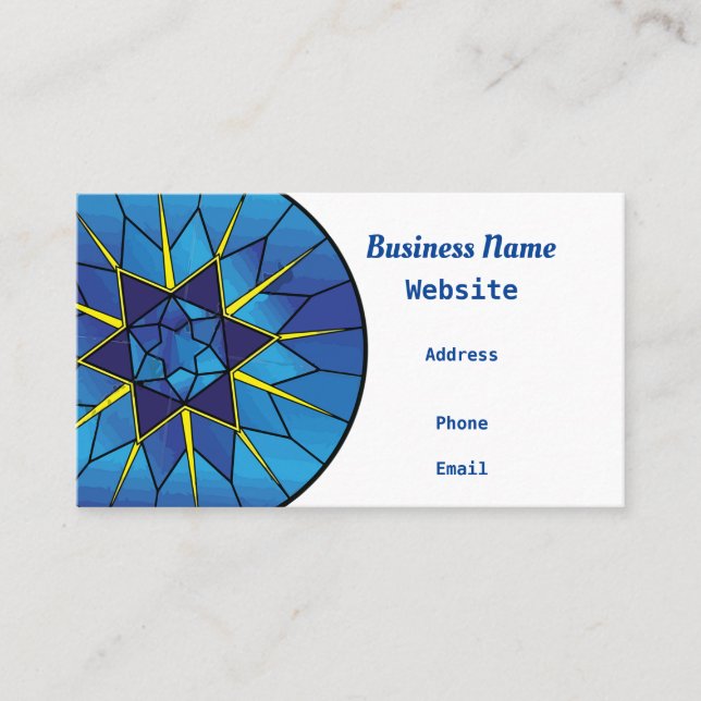 Tarjeta de visita "Blue Sned Glass" (Anverso)