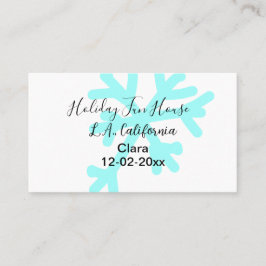 Tarjeta De Visita Blue snowflakes holiday camping house place date