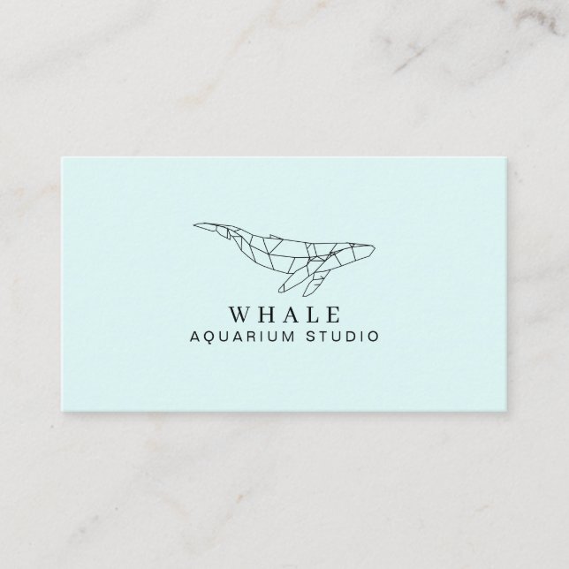 Tarjeta De Visita Blue Soft Low Poly Aquarium Fish Whale (Anverso)
